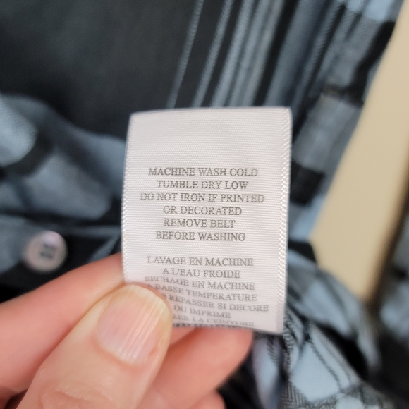 Joie Black/Blue Plaid Button Down Shirt Dress size M - Picture 7 of 8